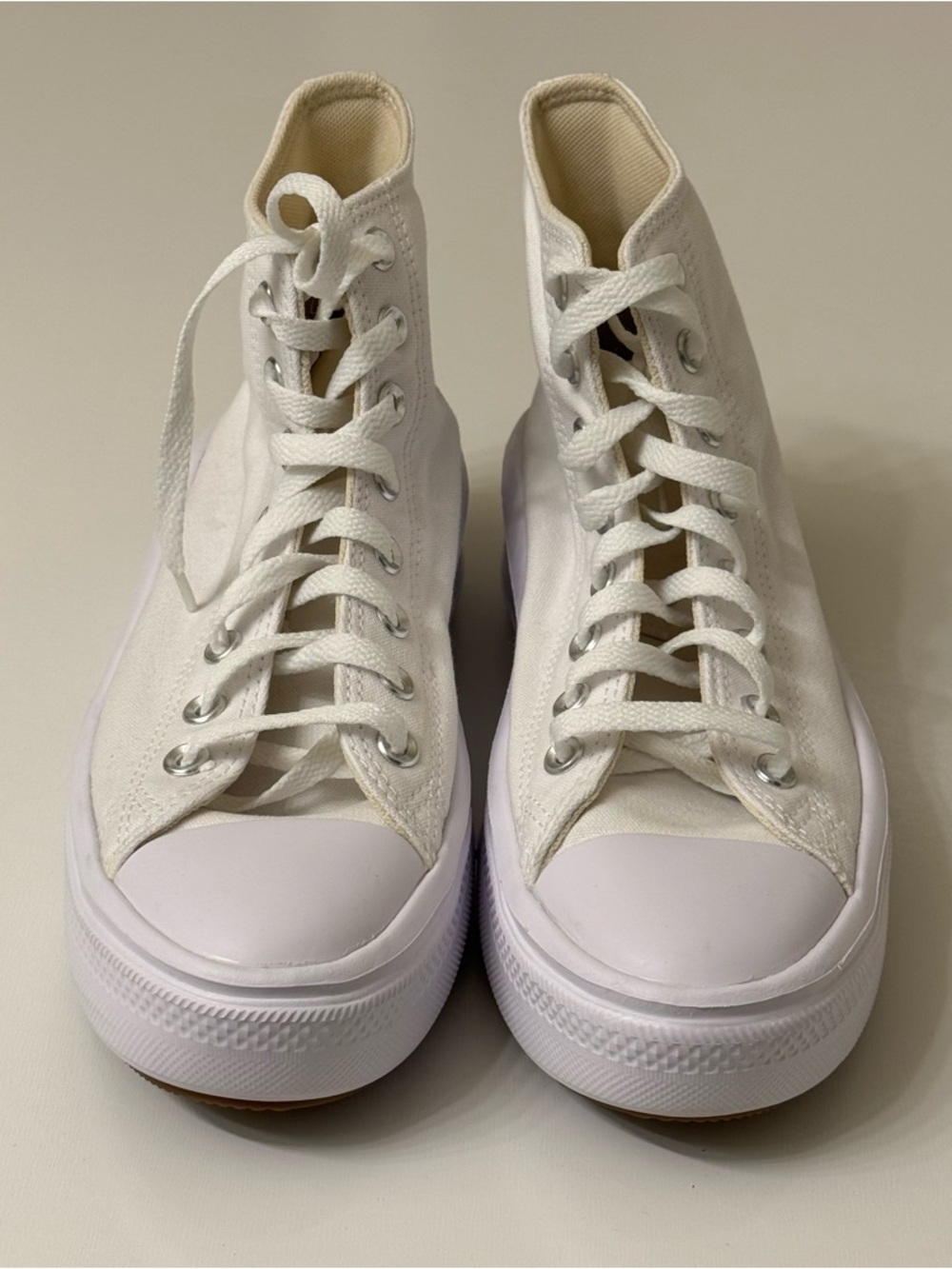 Converse High Top Platform Sneakers - White Size 9 - Picture 3 of 6